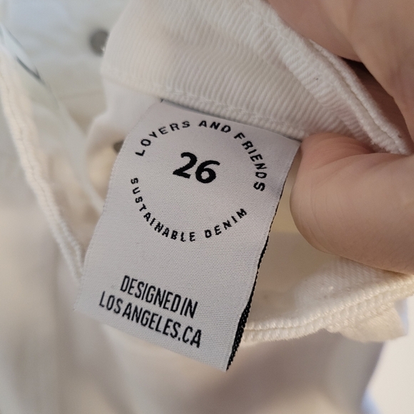 Lovers & Friends High Waist Distressed White Staight Leg Jeans - Picture 10 of 11